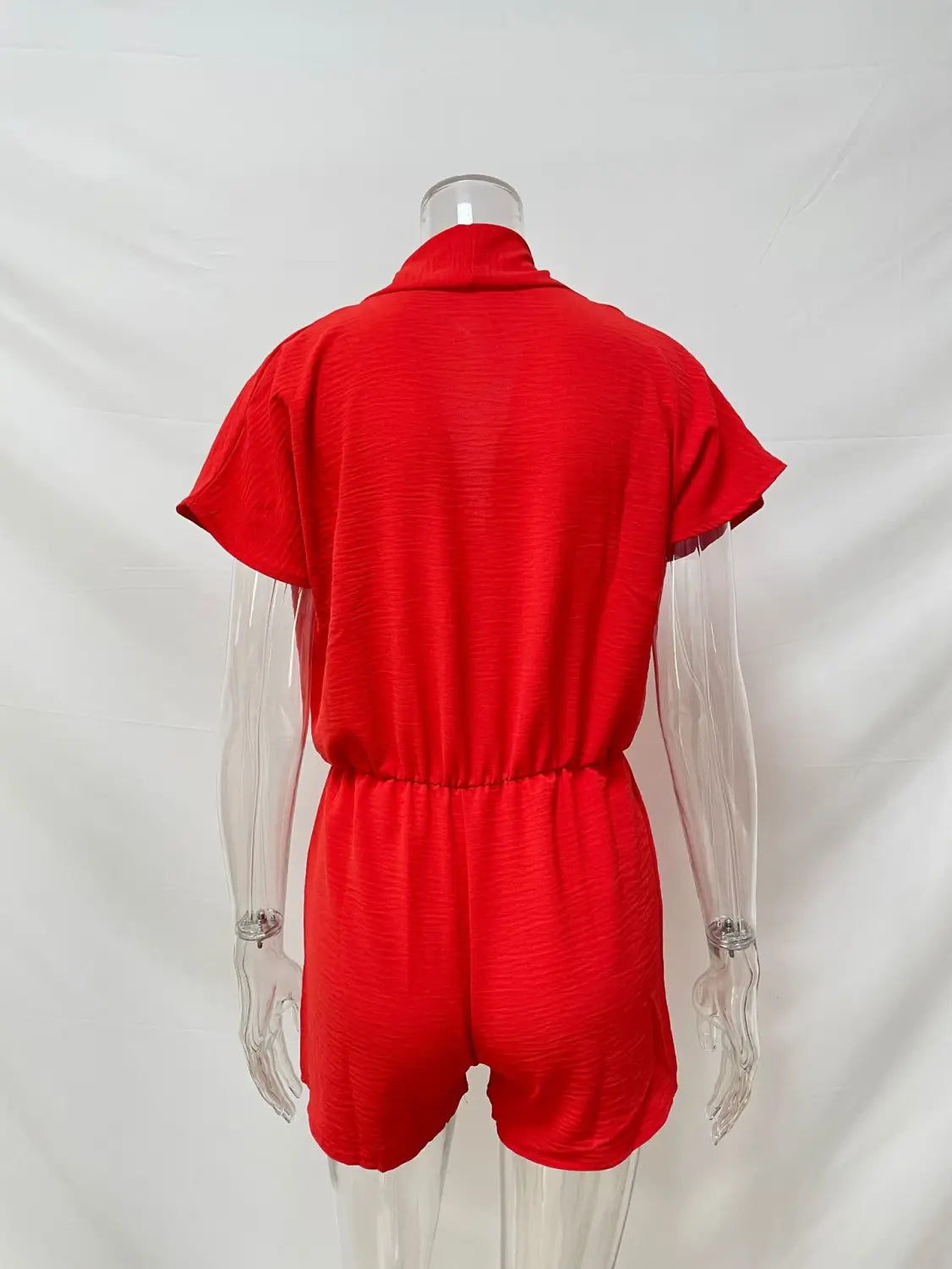 Women’s Solid Color And V-neck Slimming Jumpsuit