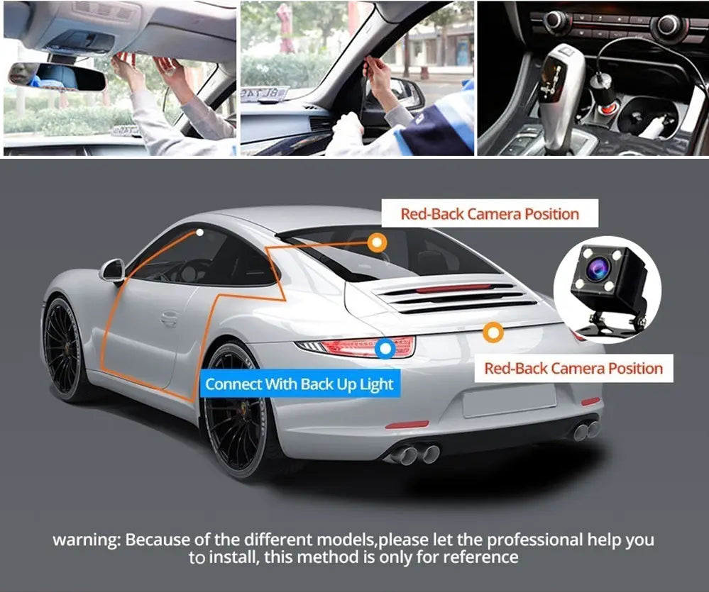 HD 1080p Driving Recorder Three-lens Same Display