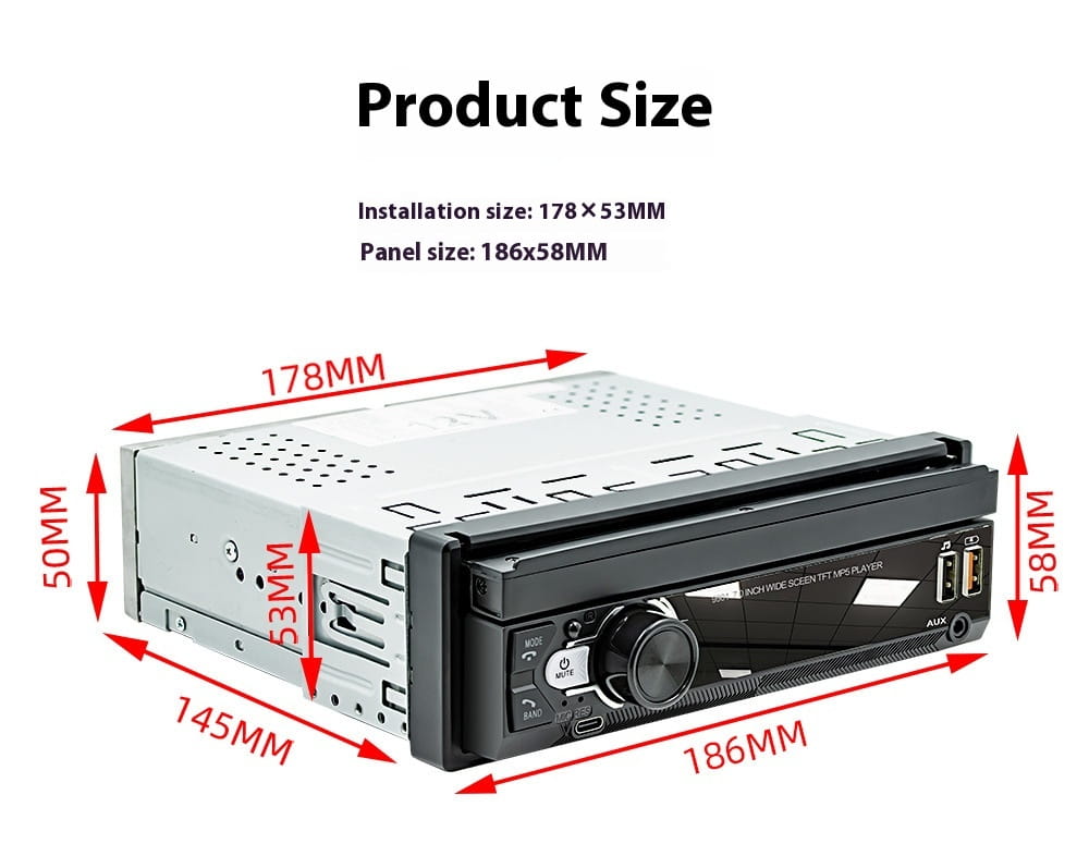 7-inch Telescopic Screen Vehicle-borne Bluetooth Player
