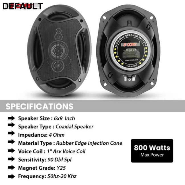 6x9 Car Speaker 800W Coaxial with Super Tweeter Inch Speakers