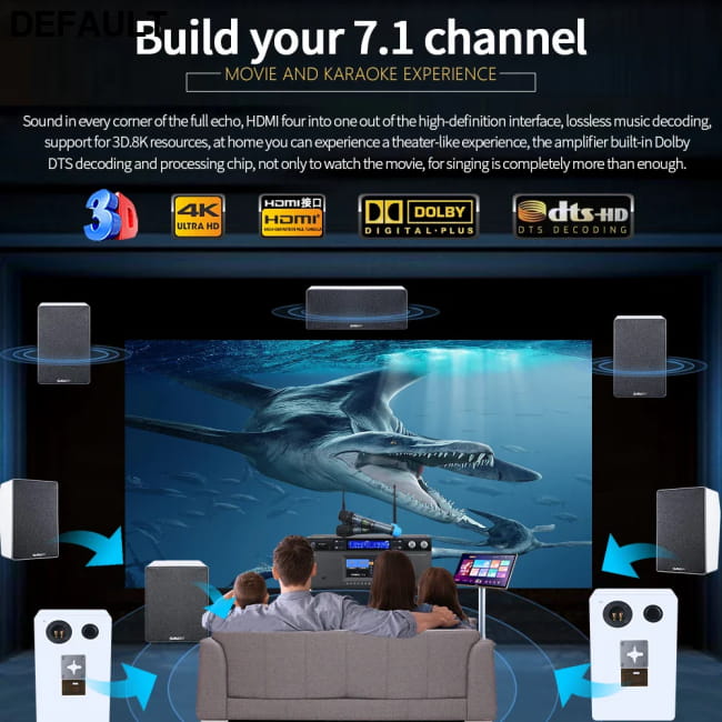 7.1 Home Theater System KTV Amplifier DTS Digital 3D/4K HD Black / MK-8000 T Audio Receiver Electronics