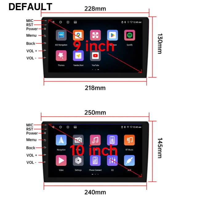 7/9/10 inch Universal Android 13 Car Radio 32G/64G Audio Receiver