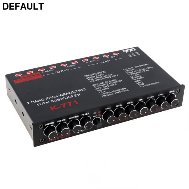 7 band Car Audio Amplifiers Equalizer EQ Frequency Adjustable RCA Input for Portable Devices + Subwoofer Output