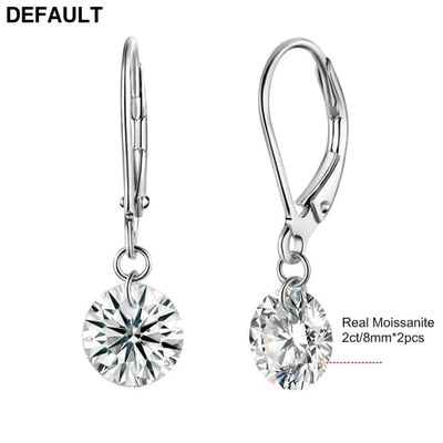 7 Carat Moissanite Dangle Earrings for Women D Color Lab Diamond Long Earring 925 Silver Hoops Wedding Engagement Fine