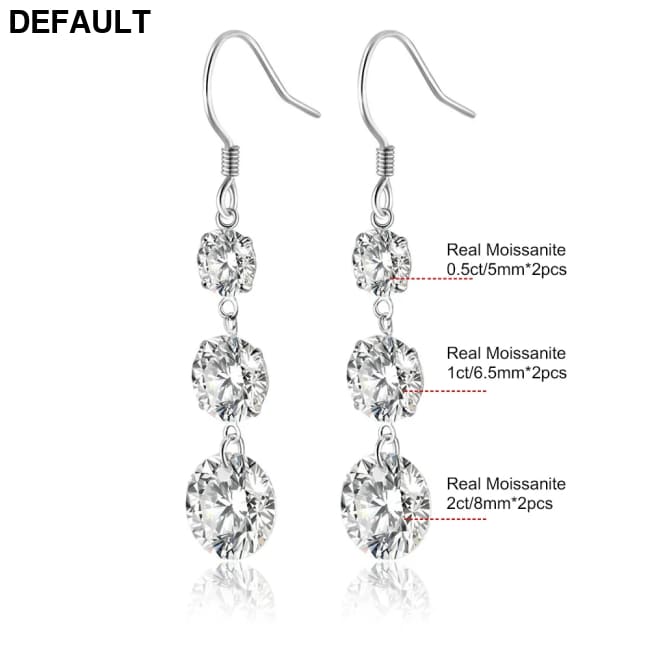 7 Carat Moissanite Dangle Earrings for Women D Color Lab Diamond Long Earring 925 Silver Hoops Wedding Engagement Fine