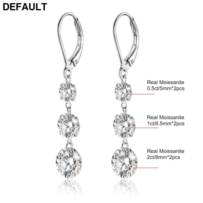 7 Carat Moissanite Dangle Earrings for Women D Color Lab Diamond Long Earring 925 Silver Hoops Wedding Engagement Fine