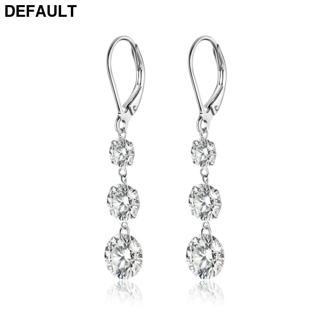 7 Carat Moissanite Dangle Earrings with Silver Hoops Wedding Fine Jewelry Sterling