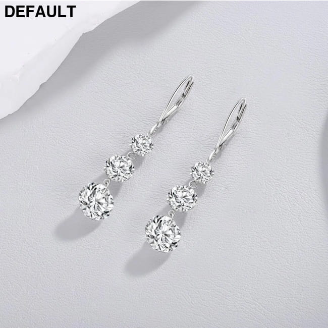 7 Carat Moissanite Dangle Earrings with Silver Hoops Wedding Fine Jewelry Sterling