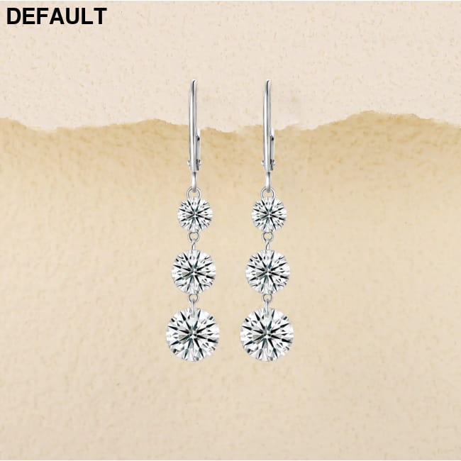 7 Carat Moissanite Dangle Earrings with Silver Hoops Wedding Fine Jewelry Sterling
