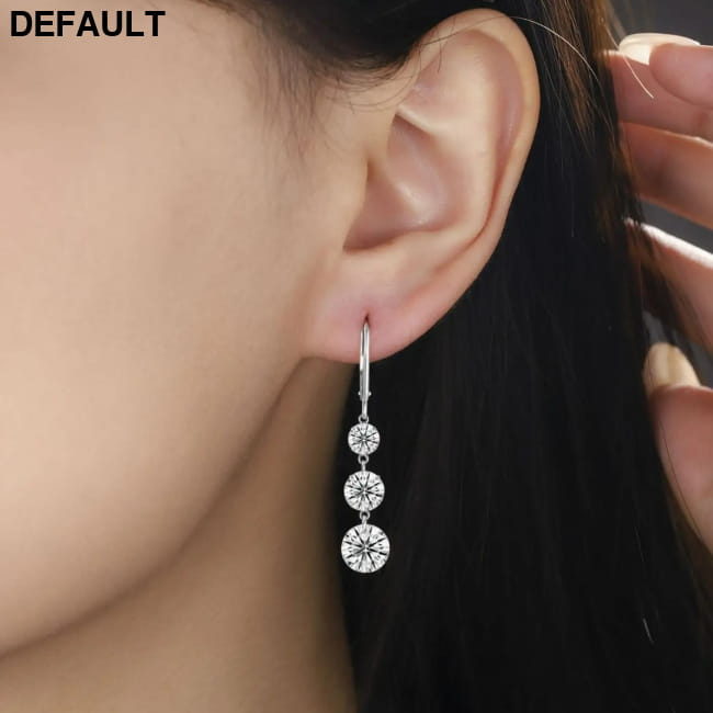 7 Carat Moissanite Dangle Earrings with Silver Hoops Wedding Fine Jewelry Sterling