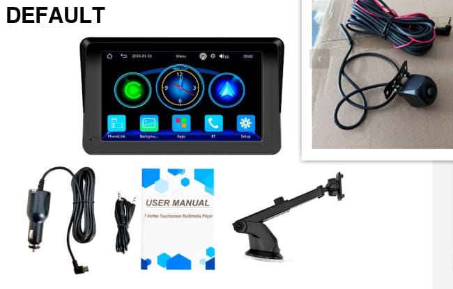 7-inch Car Portable PND Vehicle-mounted MP5 Player Wireless Carplay Smart Screen Reversing Image 1 Suction Cup
