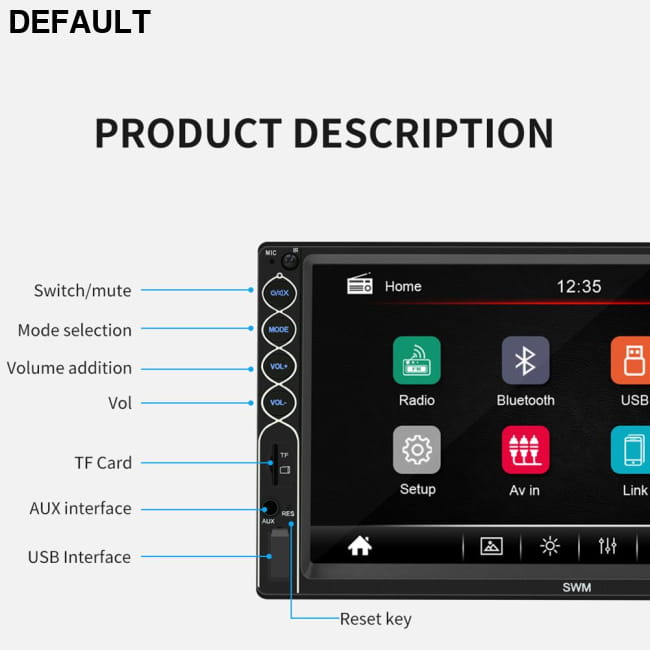 7-inch car radio Audio Receiver Motor Vehicle A/V Players & In-Dash Systems