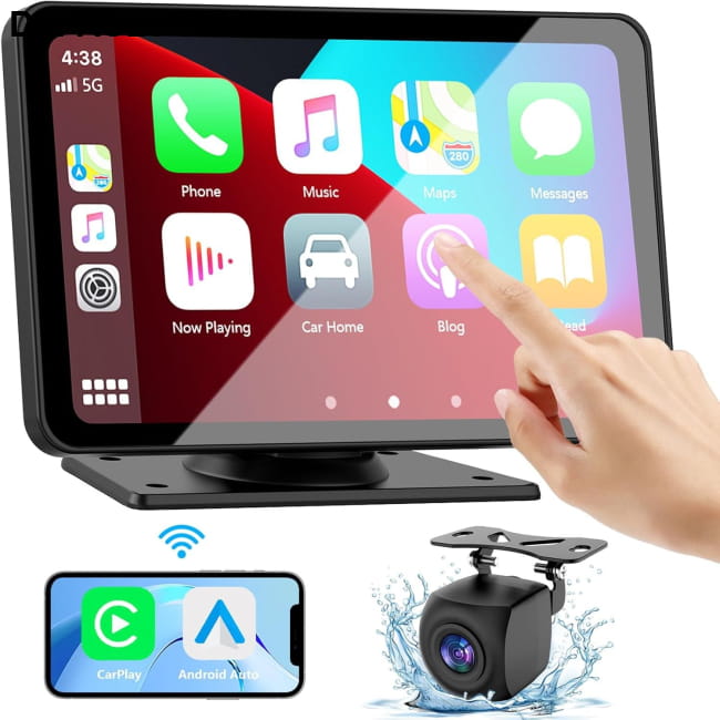 7-inch wireless Carplay portable car Bluetooth MP5 player Standard Configuration + Rearview Backup Camera DVD GPS