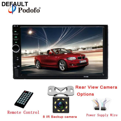 7018B Autoradio 2 Din Car Radio 7’’ HD Touch Screen Audio Stereo Bluetooth Video MP5 Multimedia Player Support Rear