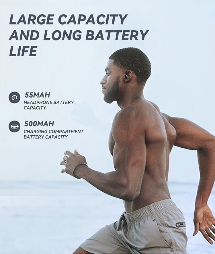 XT80 over the ear wireless Bluetooth earphones with ultra long battery life sports noise reduction TWS