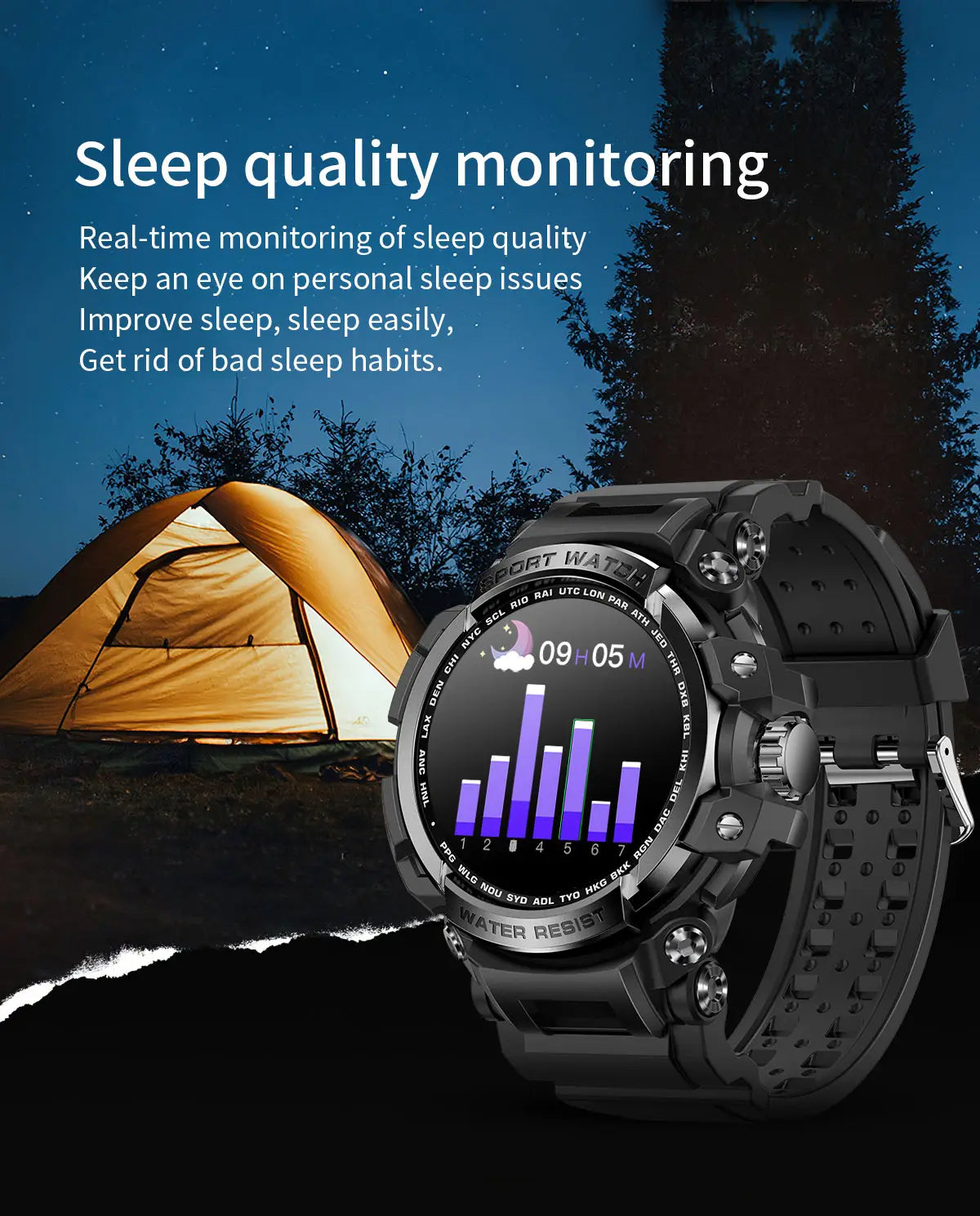 LC16 smartwatch Bluetooth call outdoor three defense heart rate monitoring smart watch