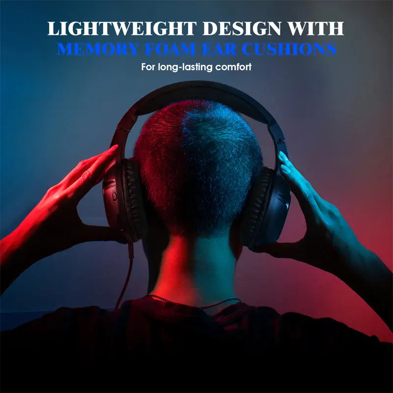 S20 Head mounted Gaming Earphones Wired RGB Luminous Computer Esports PS4