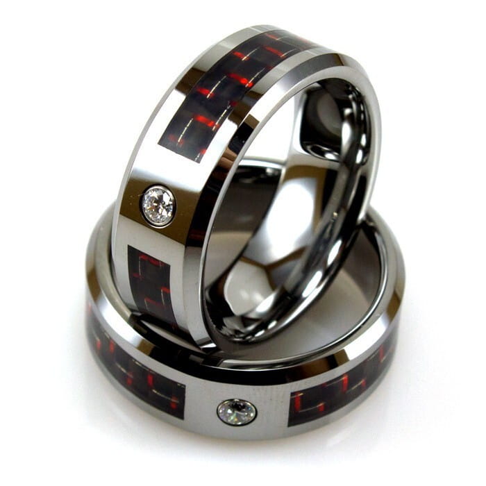 Classic Red Tungsten Rings New Ring For Men Wedding Anniversary Gift Women Men’s