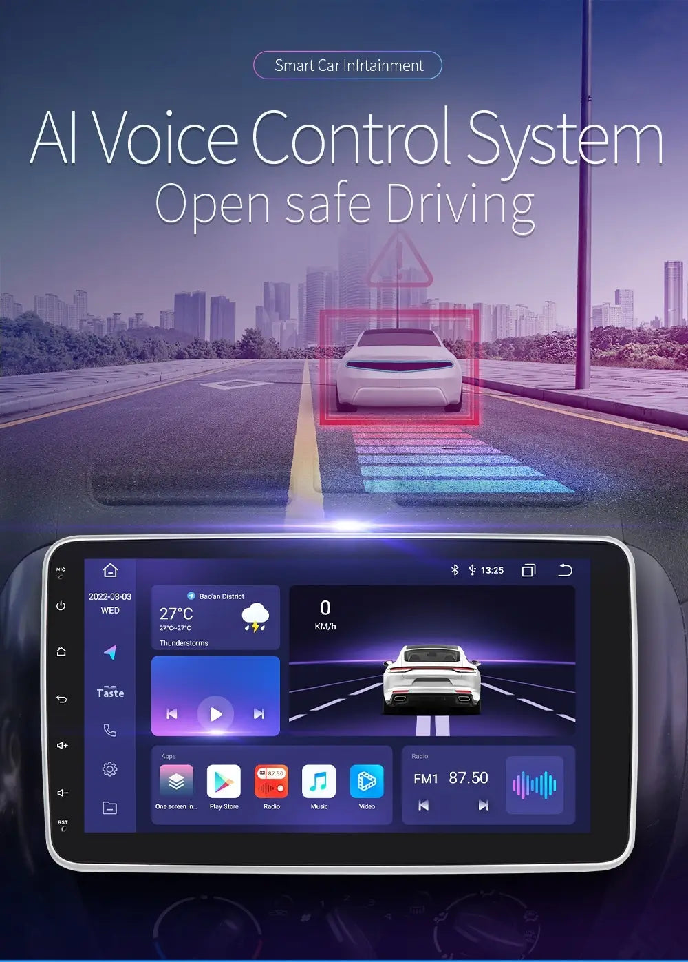 Android Large Screen 101-inch Universal Rotation Shaking Head Doll For Car All-in-one Navigation Machine