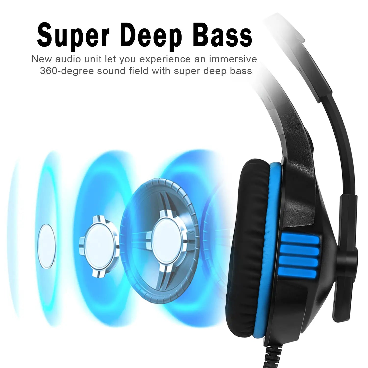 Head mounted gaming headphones RGB wired mobile phones computers subwoofers