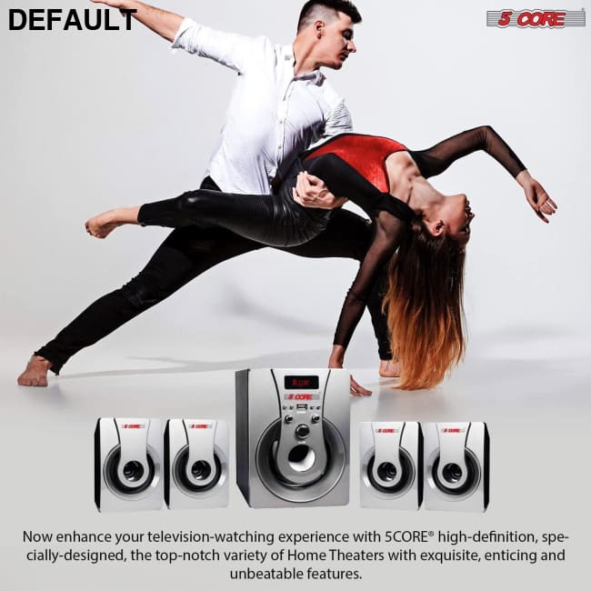 ’8’’ 4.1 Channel Bluetooth Set Silver Home Theater Speakers