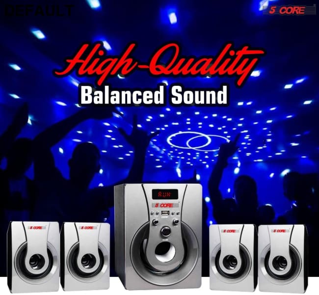 ’8’’ 4.1 Channel Bluetooth Set Silver Home Theater Speakers