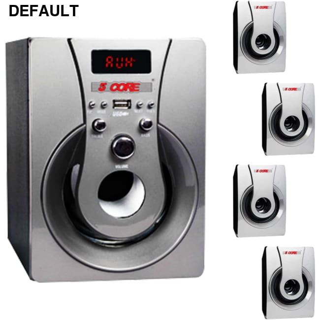 8 4.1 Channel Bluetooth Set with High Quality Balanced Sound Silver Home Theater Speakers