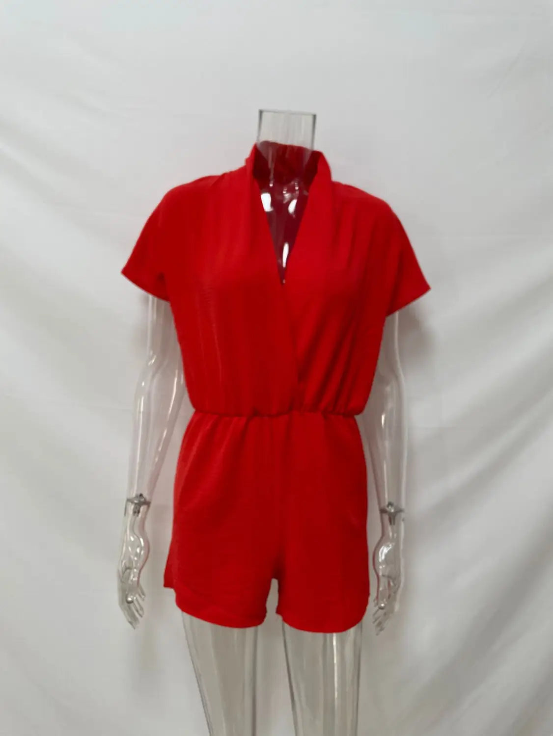 Women’s Solid Color And V-neck Slimming Jumpsuit