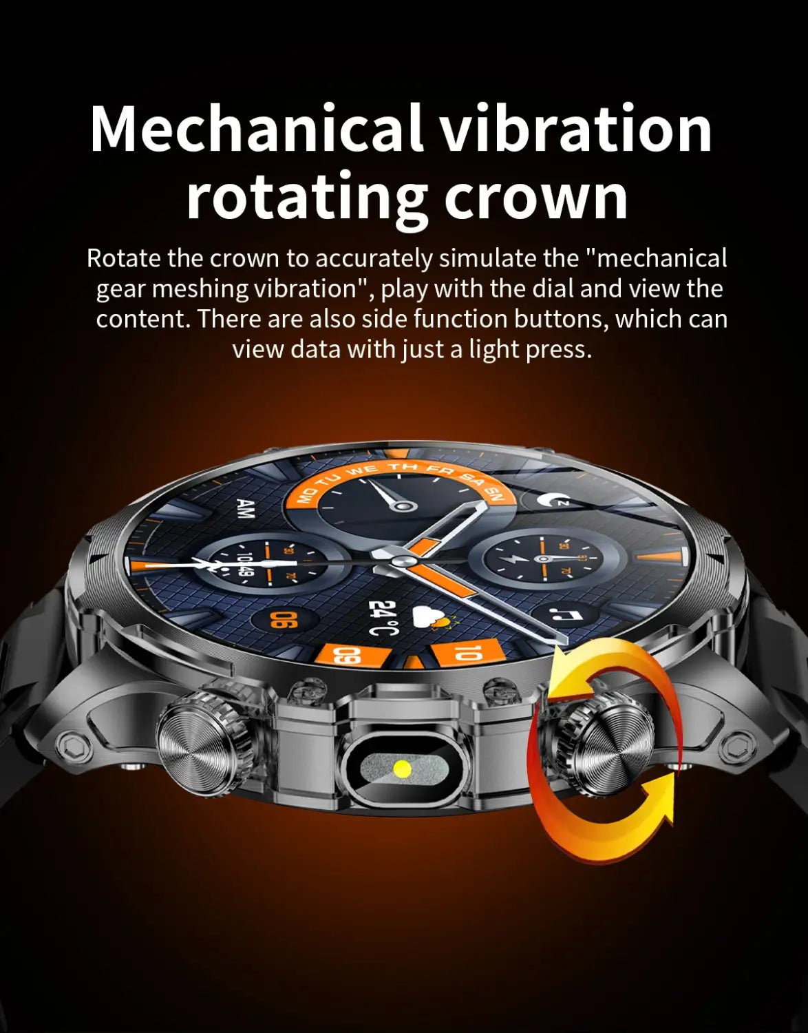 AK75 Smart Watch Flashlight Men Outdoors Sports Fitness Tracker 700mah Large Battery BT Calling LED Light Smartwatch