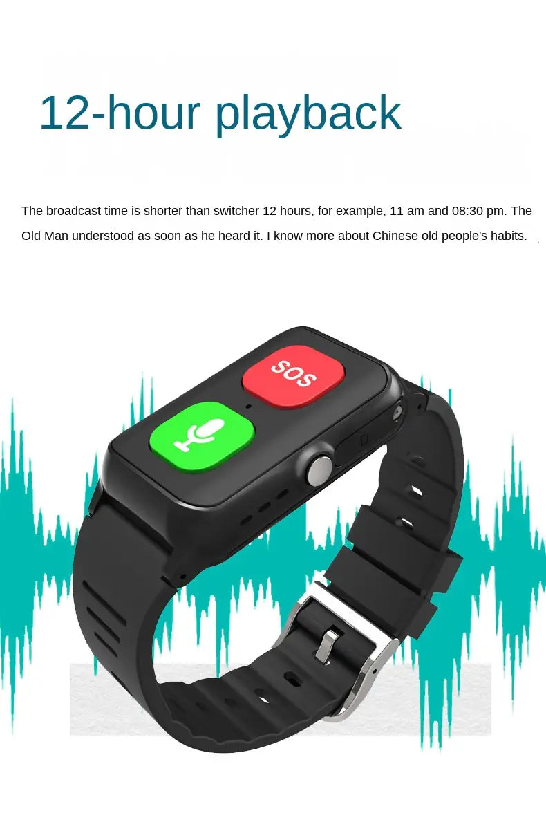 A70 Elderly GPS Positioning Watch Locator With Heart Rate Measurement Body Temperature Smart Bracelet