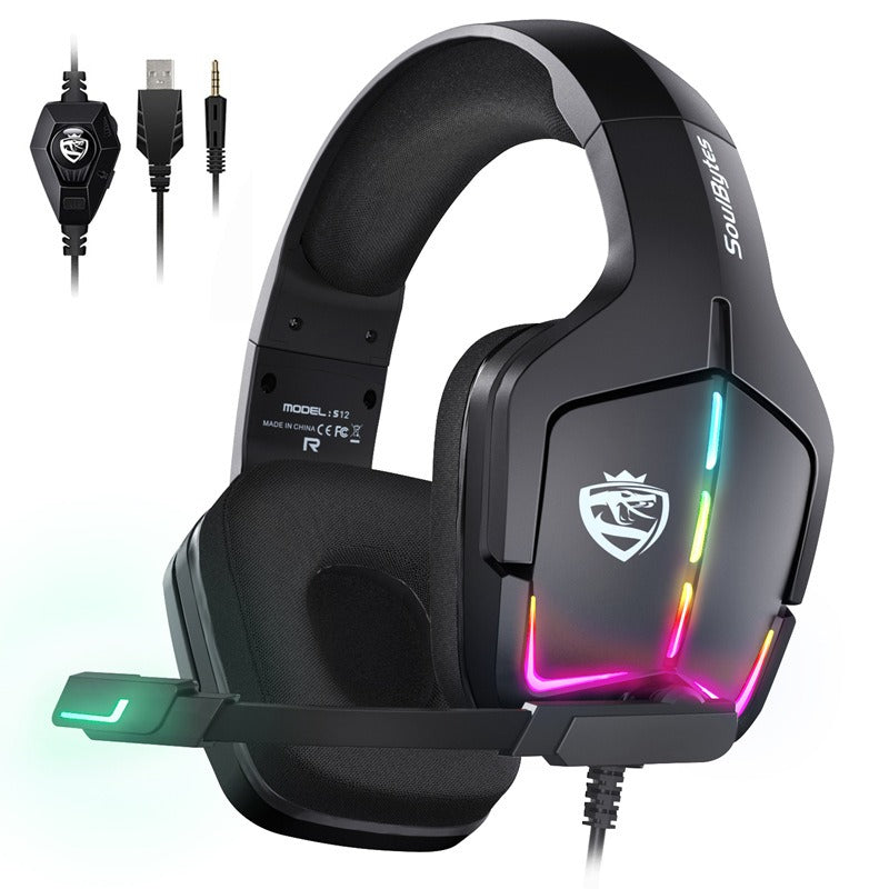 S12 Head mounted gaming headset wired RGB computer PS4 Black Wired Headphones Best Selling Products Gaming Headsets