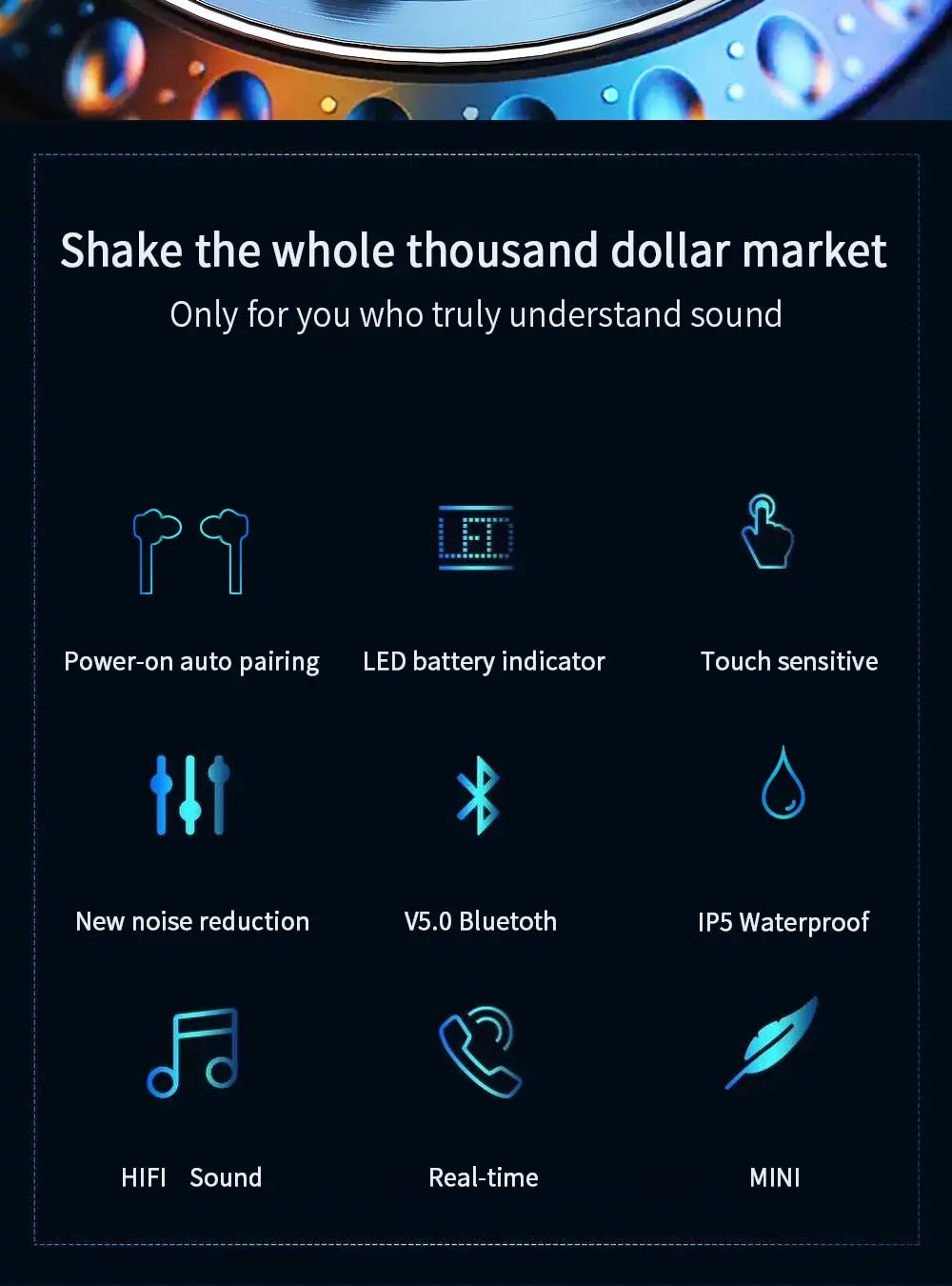 Essager 07B TWS Wireless Bluetooth 5.0 Earphone Headphones Mini Cordless Headset In Ear True Earbuds For iPhone Xiaomi