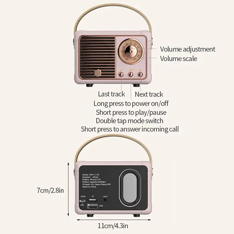 Diy Retro Mini Portable Card Speaker