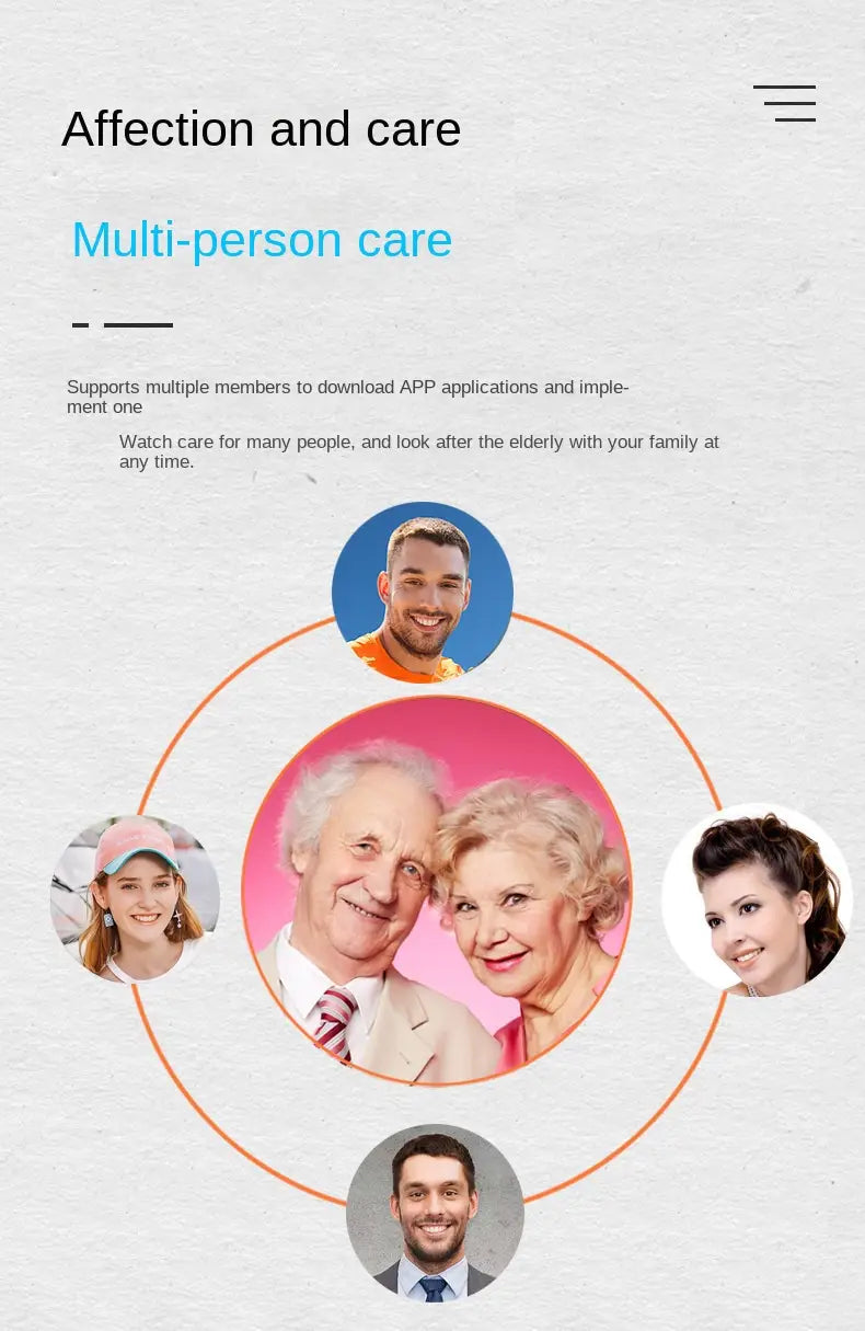 A70 Elderly GPS Positioning Watch Locator With Heart Rate Measurement Body Temperature Smart Bracelet