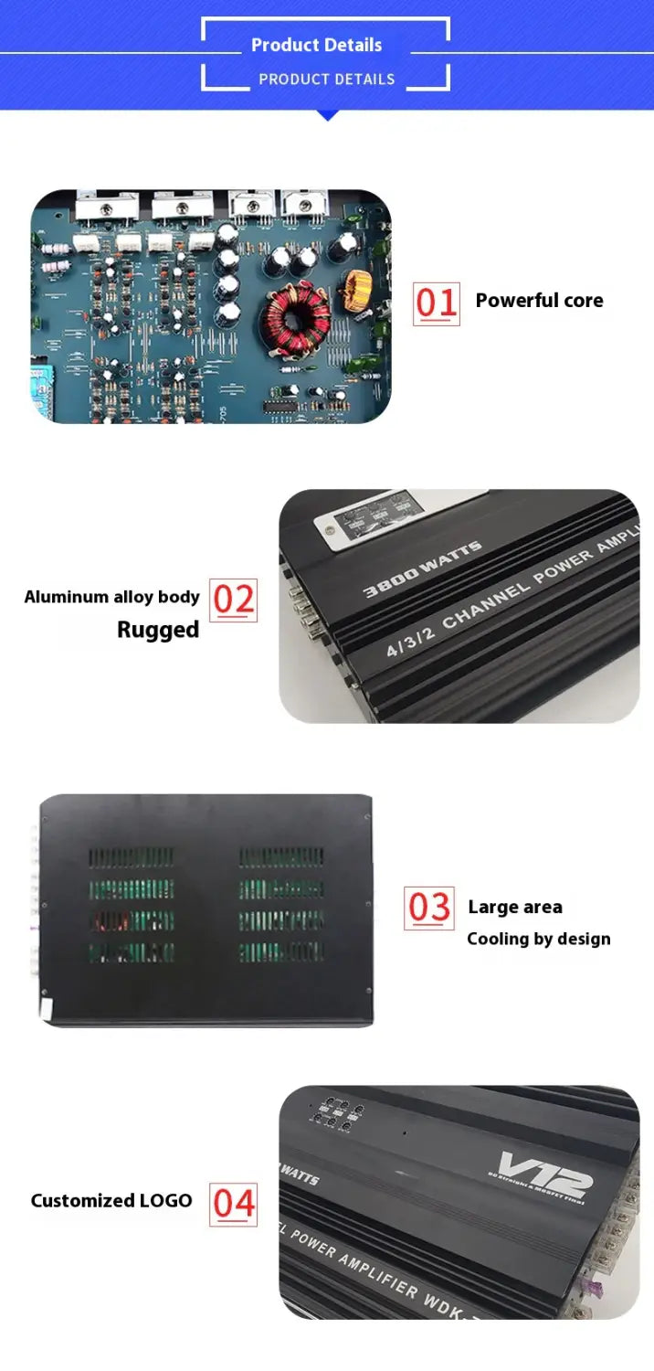 Car Audio High-power Aluminum Alloy Shell Amplifier