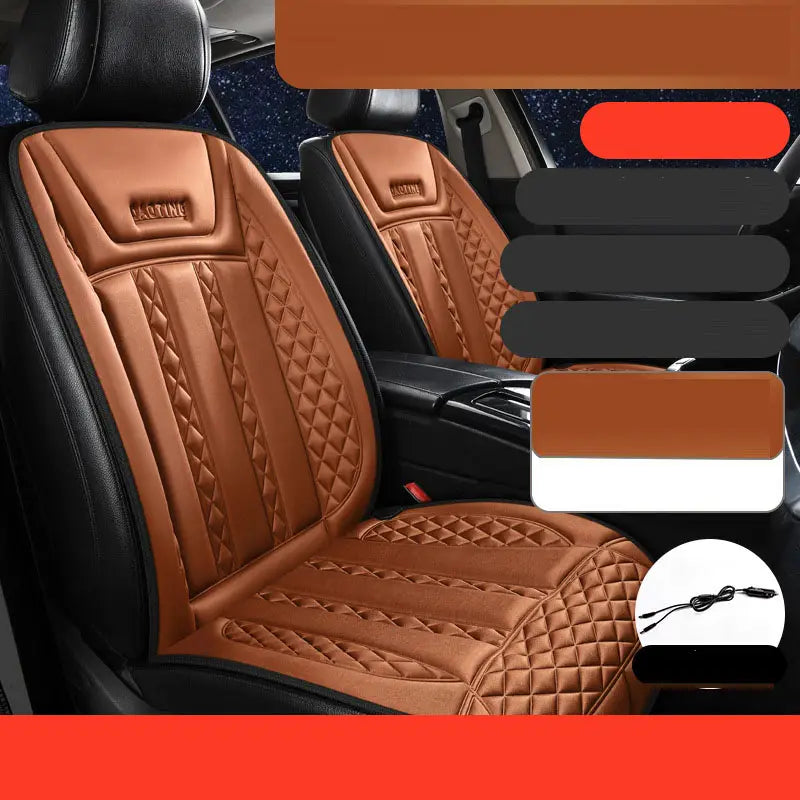 Car heated seat cushion winter single car electric heating modified plush 12V24V warm
