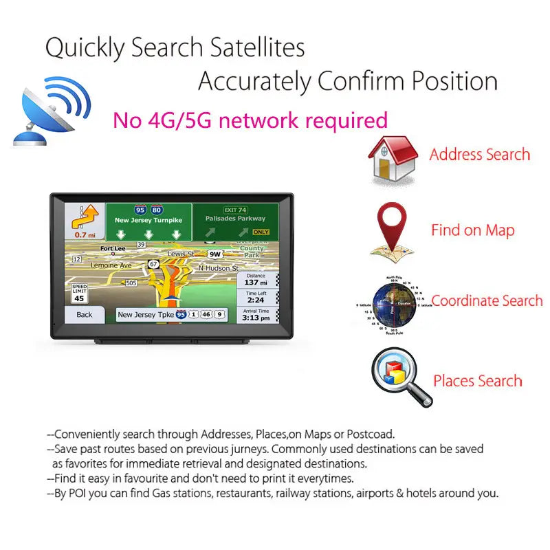 Portable 7inch Car GPS Navigator for Universal Use in Cars