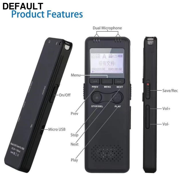 8GB MP3 Player Speed Sound Lectures Meeting Digital Audio 32GB / Black Voice Recorder Electronics