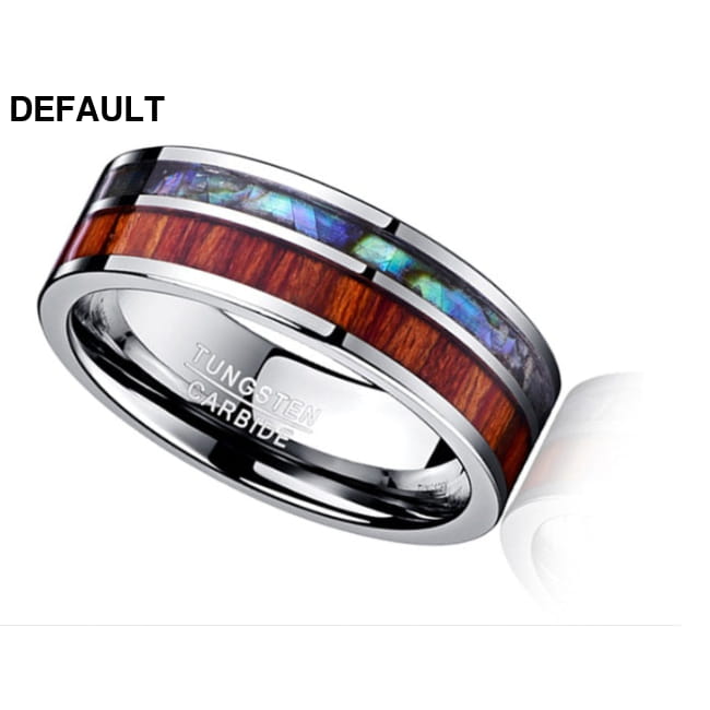 8MM wide tungsten steel ring with polished wood grain men’s Men Rings