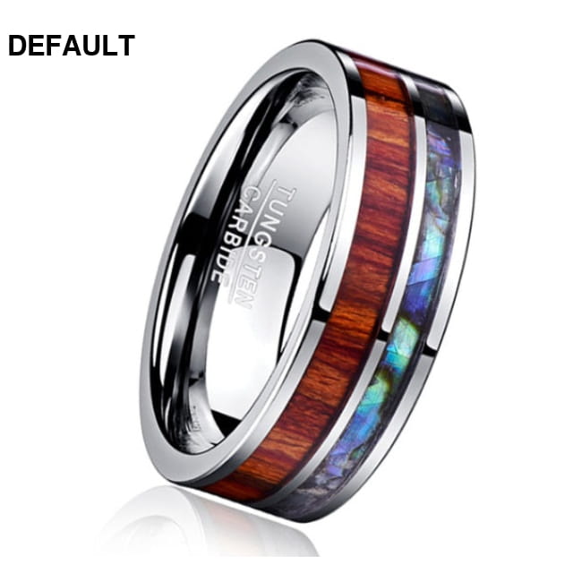 8MM wide tungsten steel ring with polished wood grain men’s Men Rings