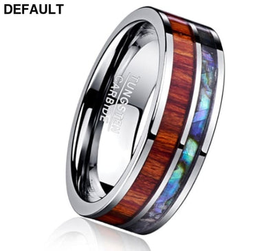 8MM wide tungsten steel ring with polished wood grain men’s wedding rings Men Rings