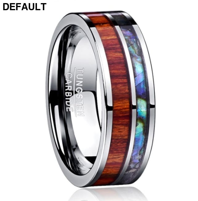 8MM wide tungsten steel ring with polished wood grain men’s wedding rings Men Rings