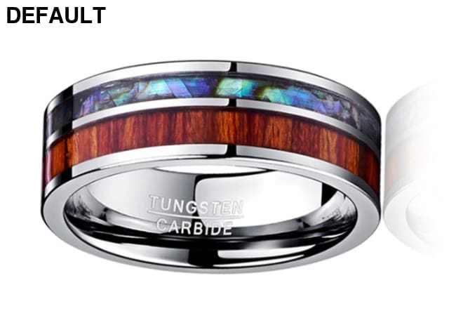 8MM wide tungsten steel ring with polished wood grain men’s wedding rings Men Rings