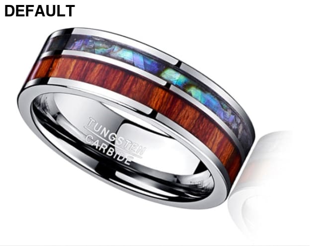 8MM wide tungsten steel ring with polished wood grain men’s wedding rings Men Rings
