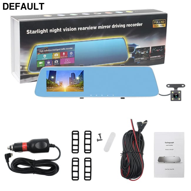 907T 4.3’’ Car DVR Version Upgrade 1080P Touch Screen Camera Rearview Mirror Dual Lens Video Recorder Dash Cam built