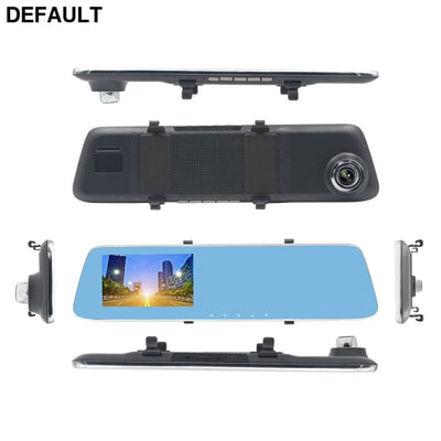907T 4.3’’ Car DVR Version Upgrade 1080P Touch Screen Camera Rearview Mirror Dual Lens Video Recorder Dash Cam built
