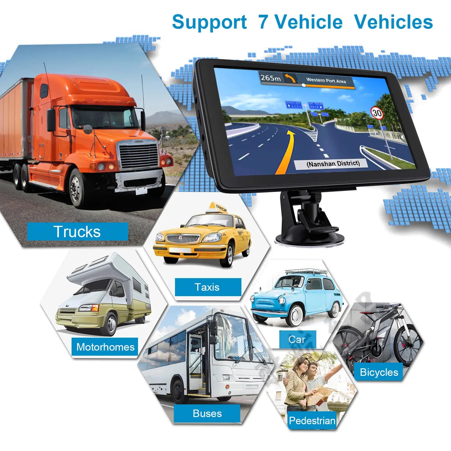 Portable 7inch Car GPS Navigator for Universal Use in Cars