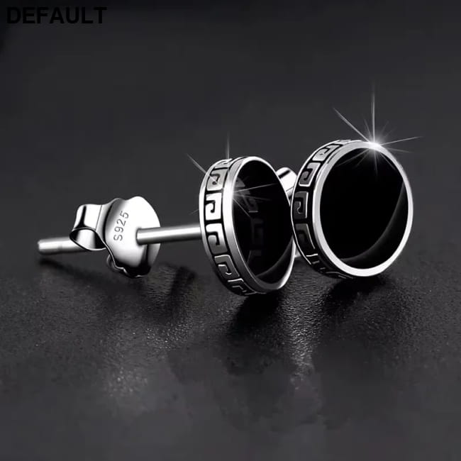 925 Silver Earrings Men Black Circle Single Simple Luxury Best Selling Products