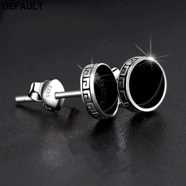 925 Silver Earrings Men Black Circle Single Simple Luxury Best Selling Products