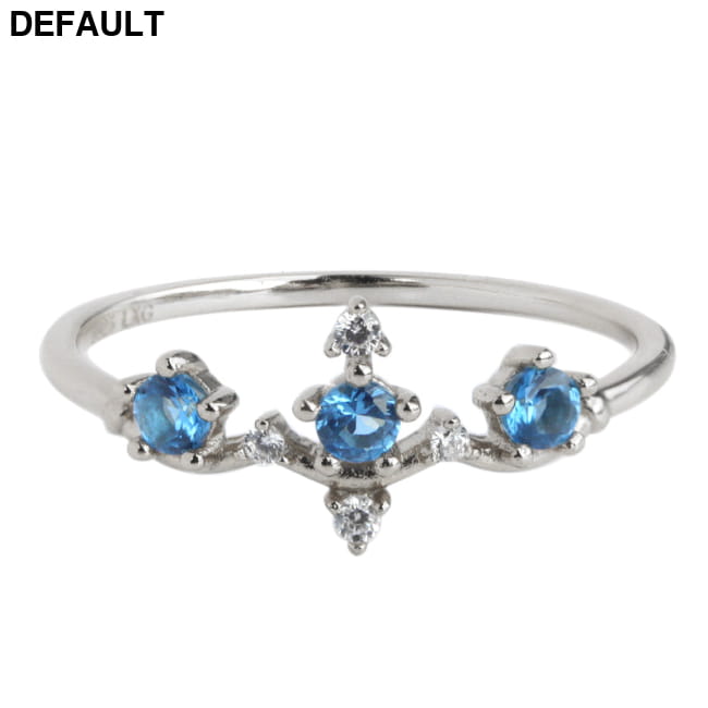 925 Sterling Silver Blue Zircon Crown Finger Ring Simple 5 / Bracelets Rings